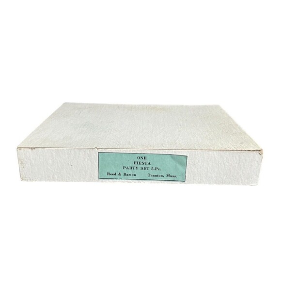 Vintage Reed & Barton Fiesta Party Set Silverplate 5 Pc Floral Serving New - Picture 10 of 10